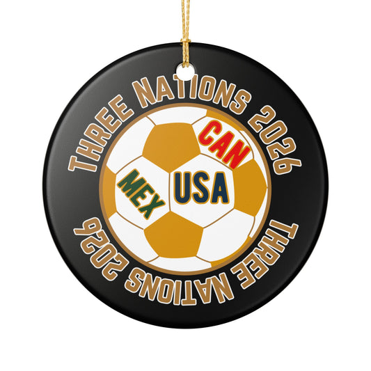 Three Nations Soccer 2026 Ceramic Ornament – CAN·USA·MEX Football Holiday Decoration
