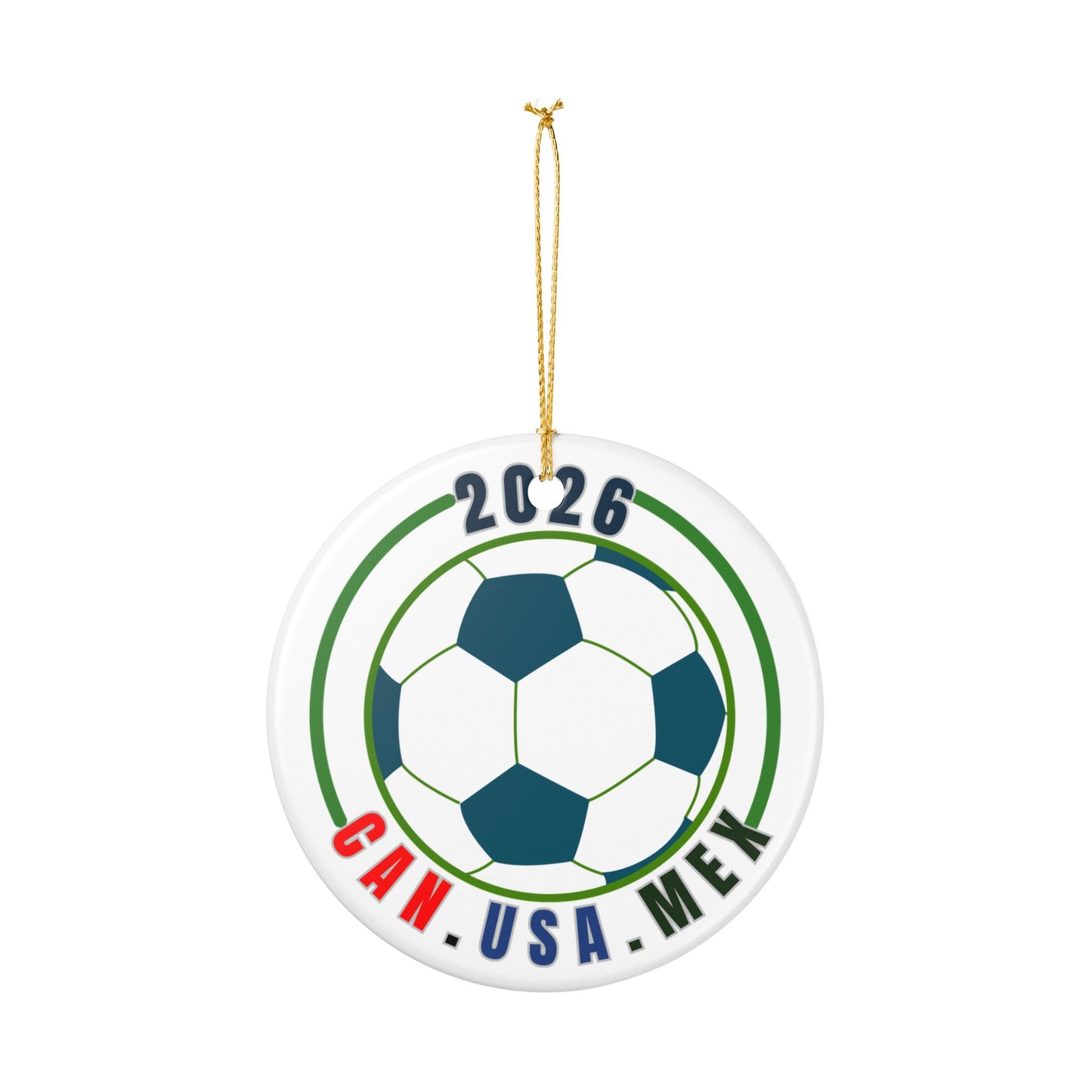 World Soccer 2026 Ceramic Ornament – CAN·USA·MEX Football Holiday Decoration