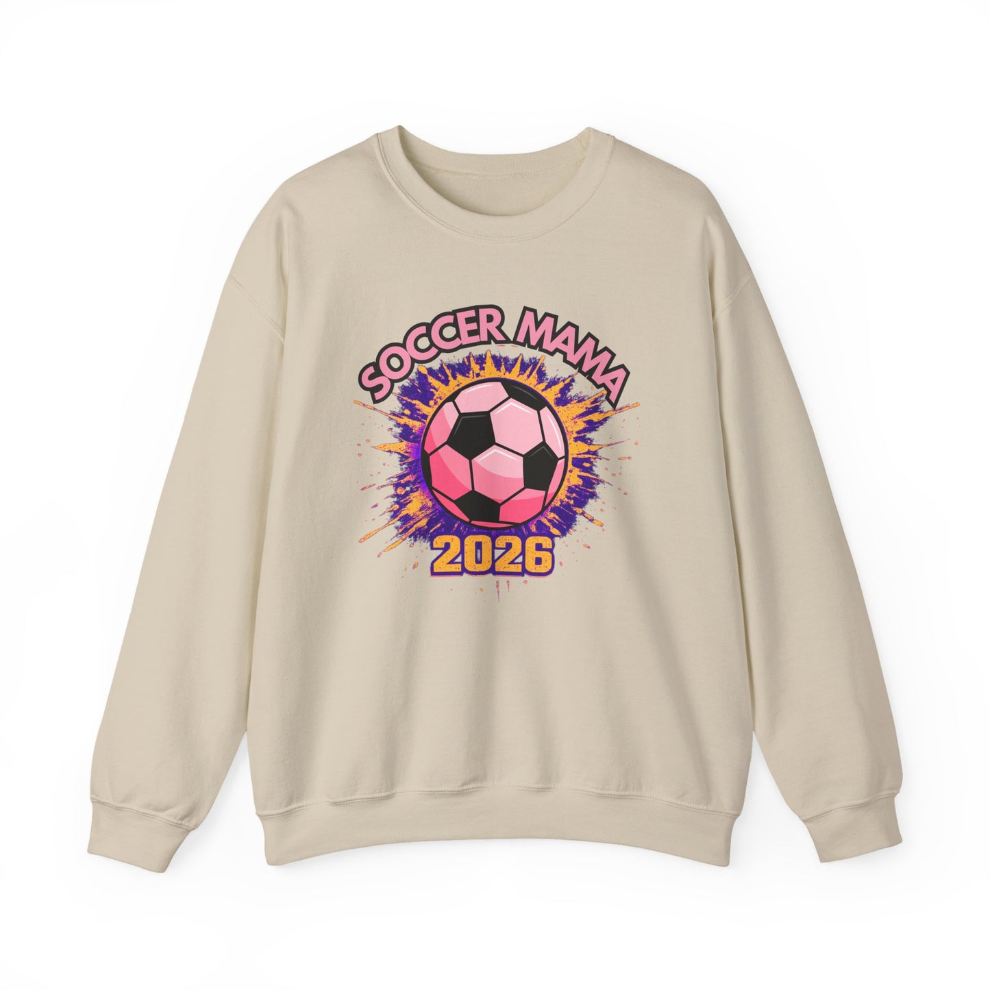 Soccer Mama 2026 Shirt – Pink & Purple Game Day Tee for Moms, 2026 Soccer Fan Graphic T-Shirt