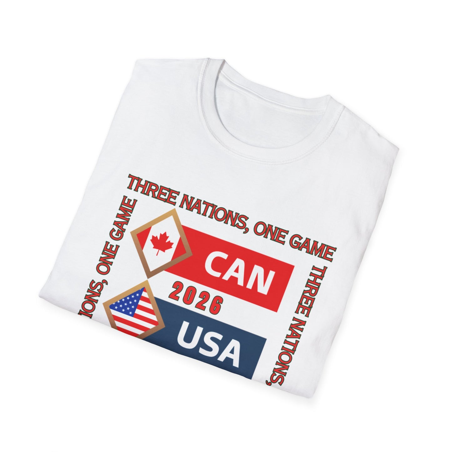 2026 Unisex Tee, USA Canada Mexico Soccer Shirt, Three Nations One Game Tee, Apparel for Fans