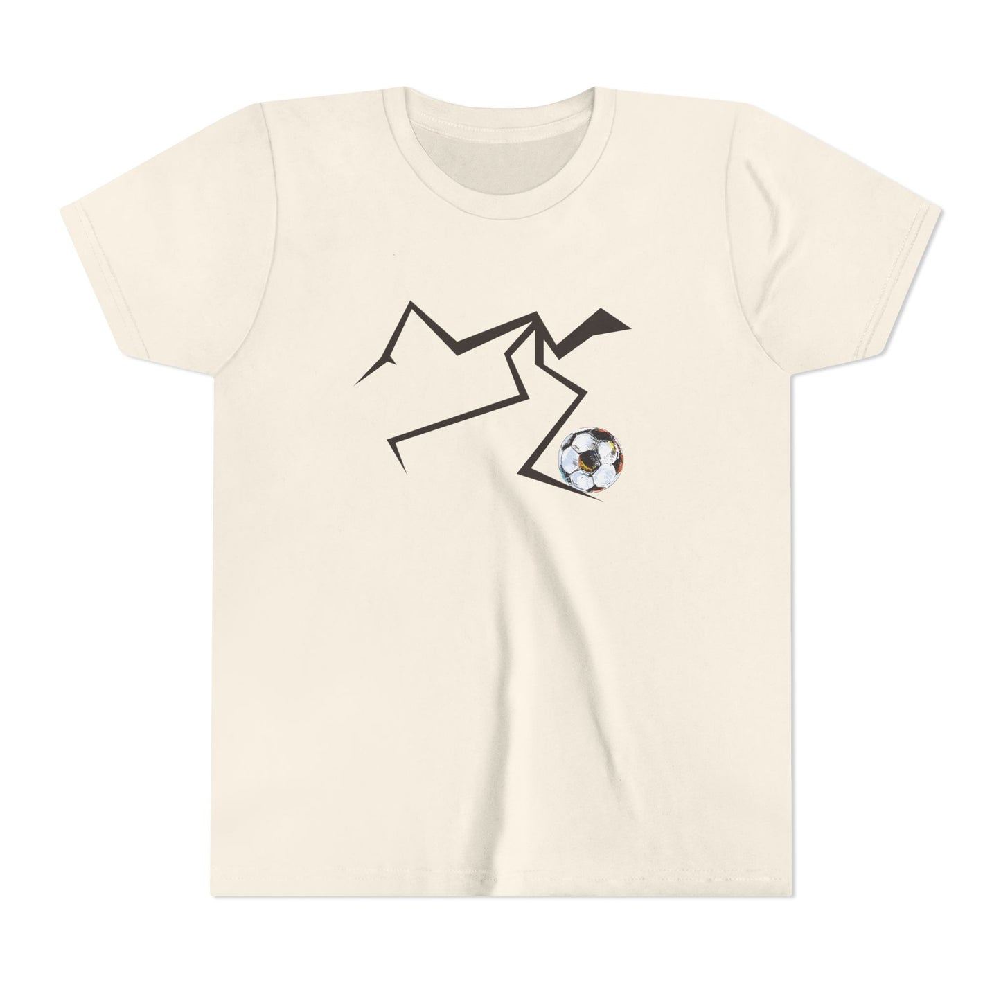 Youth Soccer Tee - Minimal Mountain Kick Design