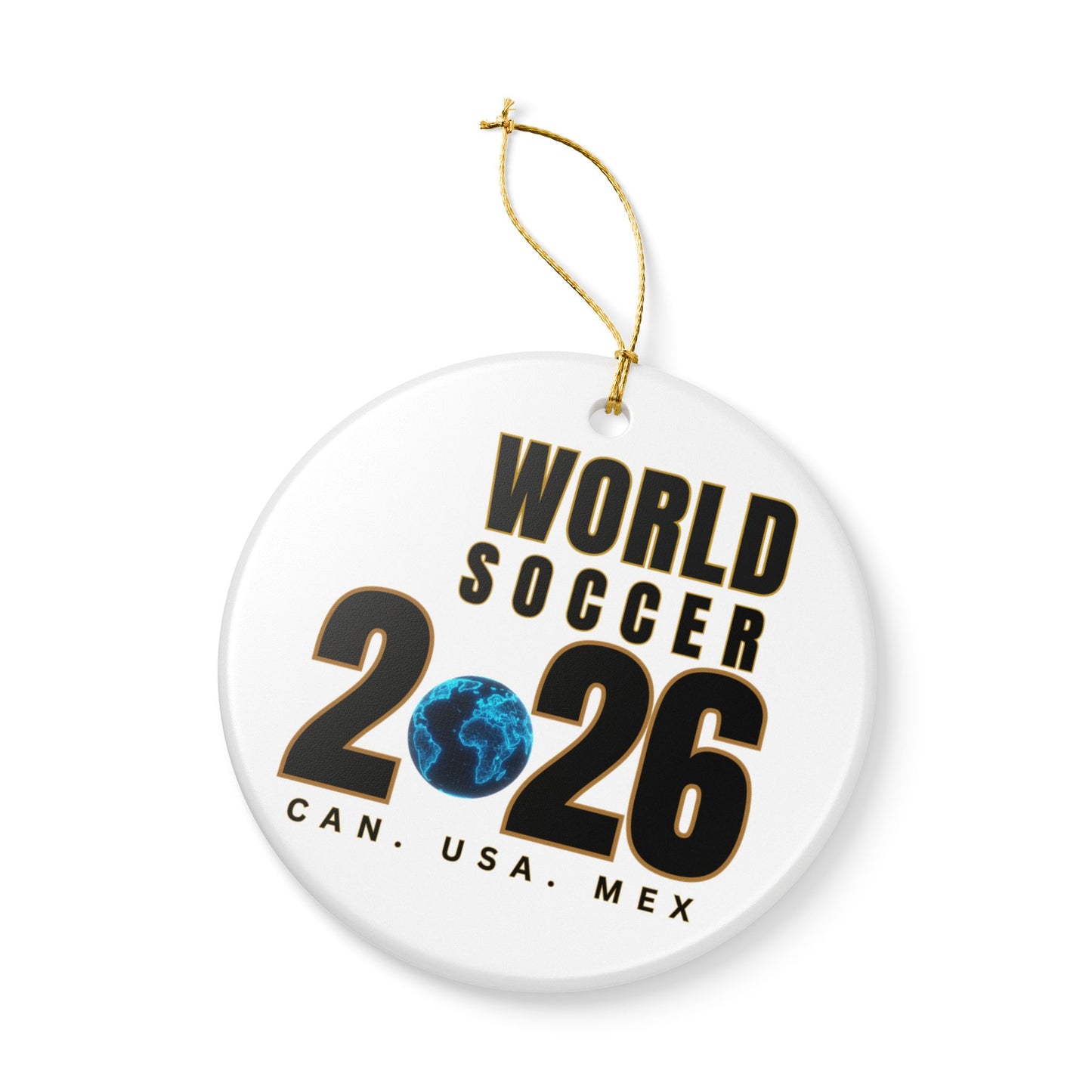World Soccer 2026 Ceramic Ornament – CAN·USA·MEX Football Holiday Decoration