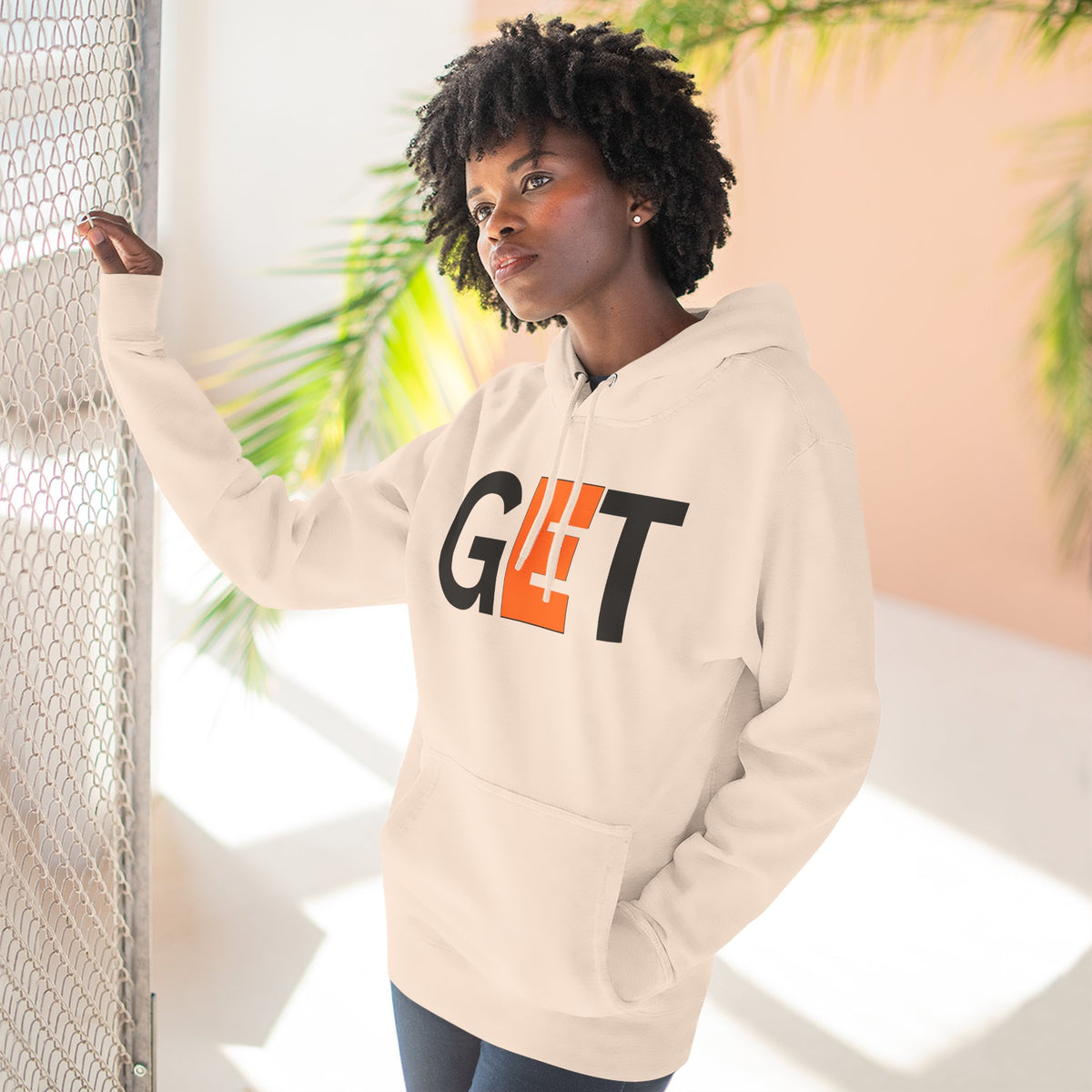 GET Graphic Hoodie – Bold Minimalist Fleece Pullover