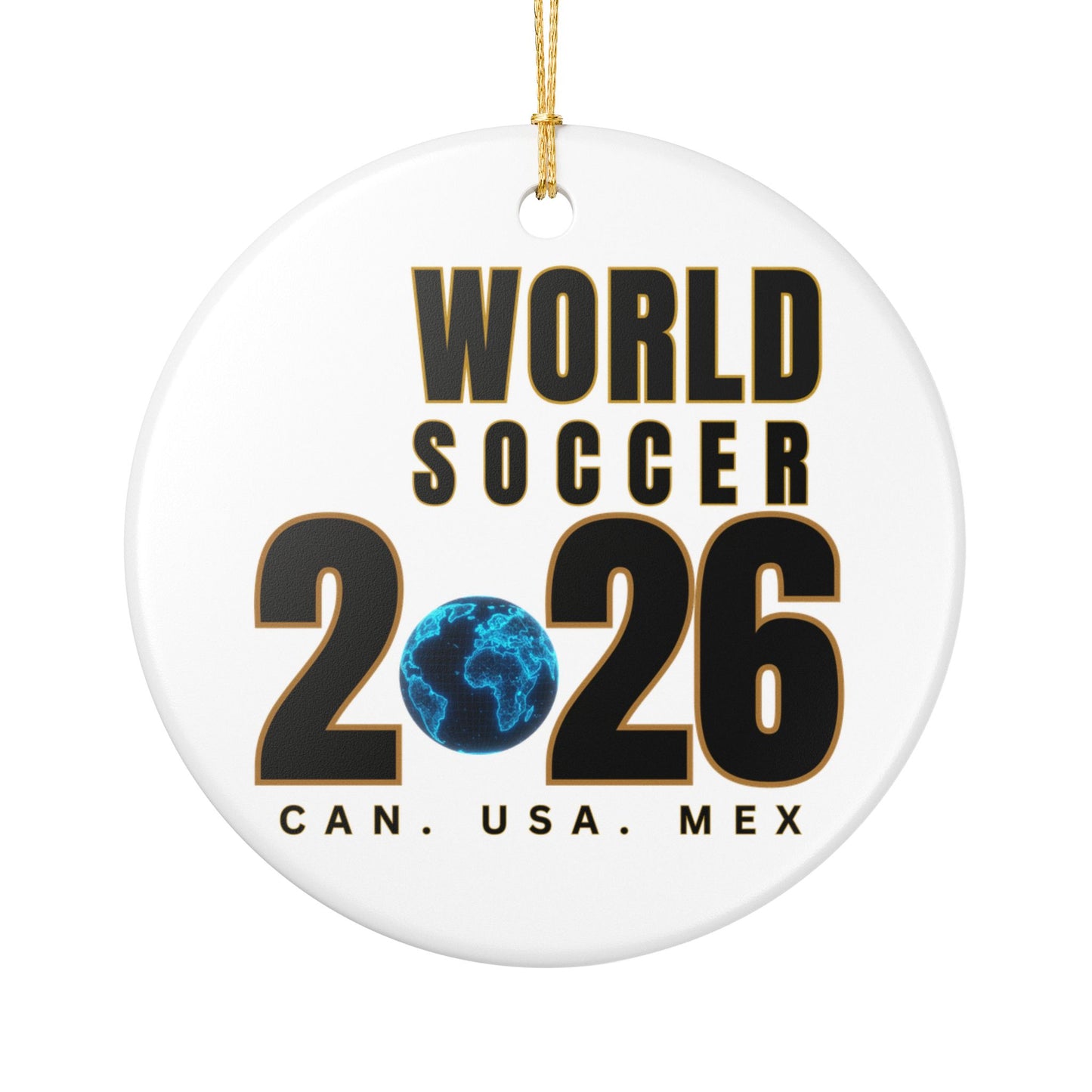 World Soccer 2026 Ceramic Ornament – CAN·USA·MEX Football Holiday Decoration