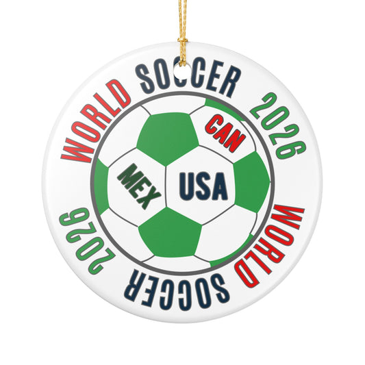 World Soccer 2026 Ceramic Ornament – CAN·USA·MEX Football Holiday Decoration