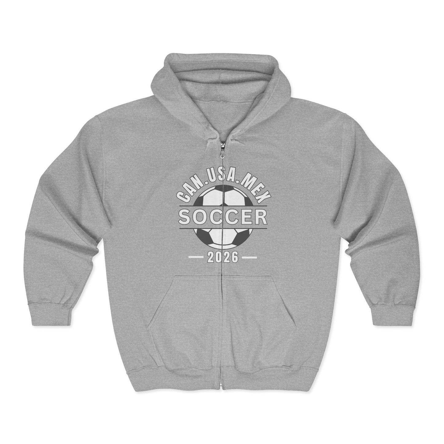Soccer Cup 2026 CAN USA MEX Hoodie | Soccer Fan Zip-Up Jacket