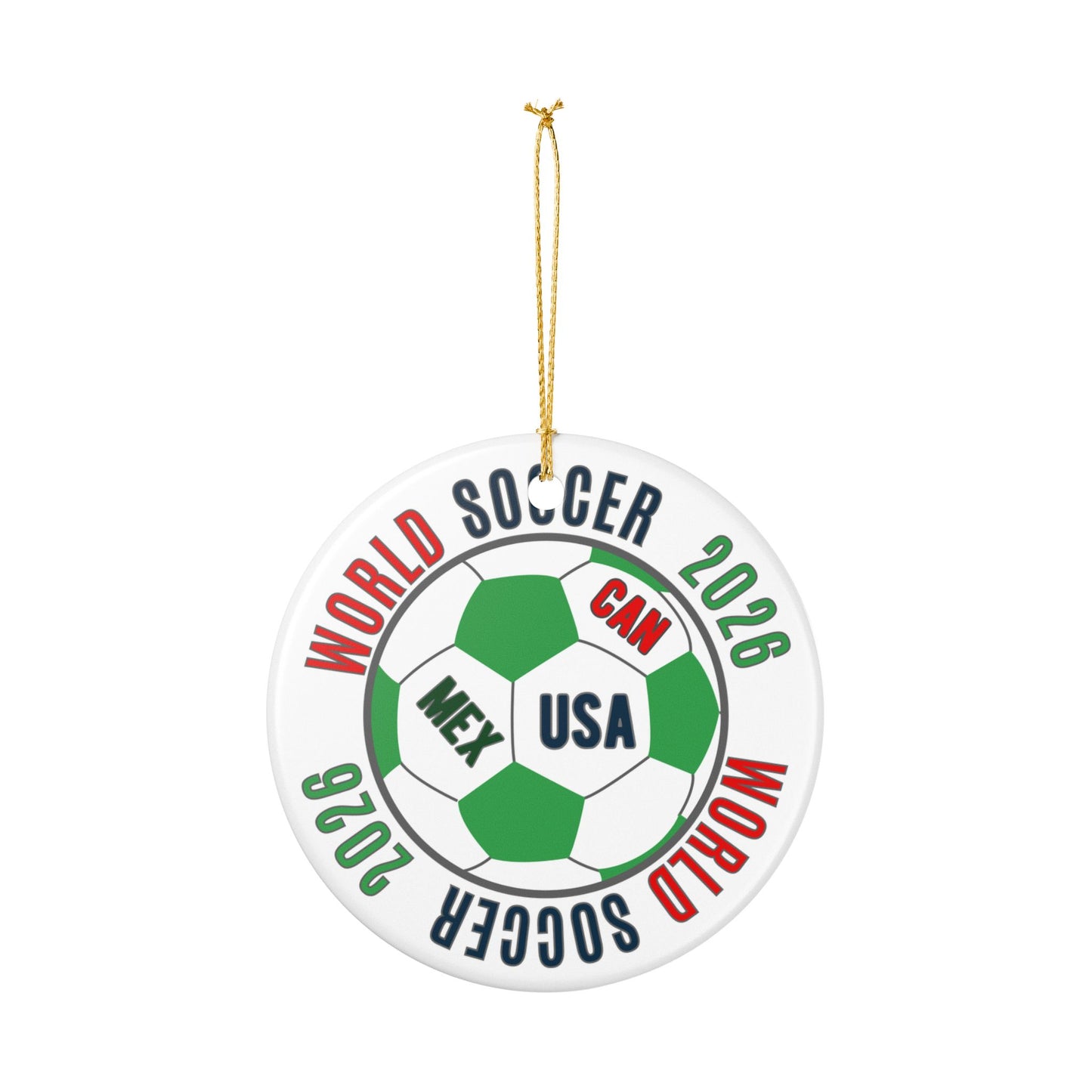 World Soccer 2026 Ceramic Ornament – CAN·USA·MEX Football Holiday Decoration
