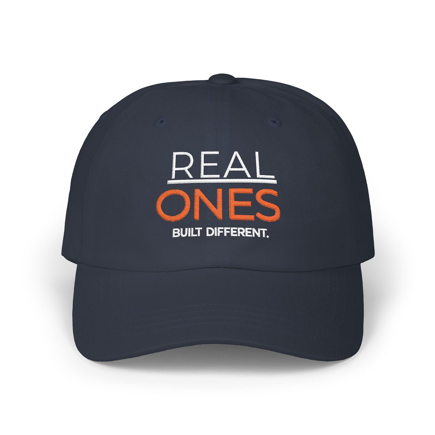 Real Ones Camo Dad Cap — "Real Ones Built Different" Embroidered Hat