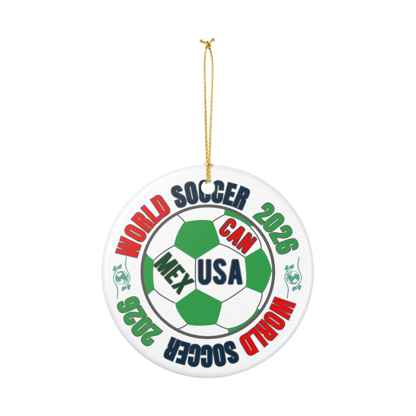 World Soccer 2026 Ceramic Ornament – CAN·USA·MEX Football Holiday Decoration