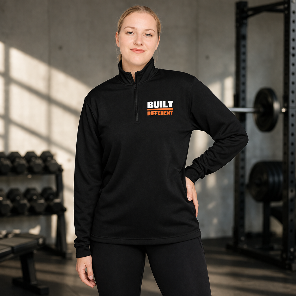 Built Different Quarter-Zip Pullover | Cozy Half-Zip Gym & Streetwear Sweatshirt