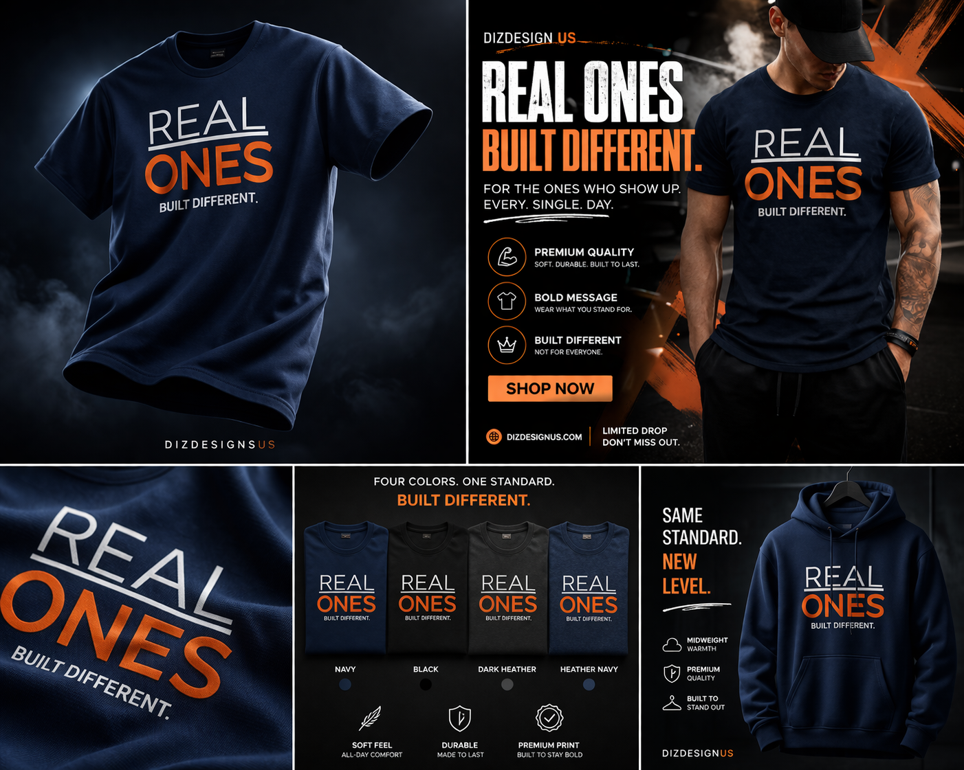 Real Ones Built Different T-Shirt — Motivational Graphic Tee for Confident Winners