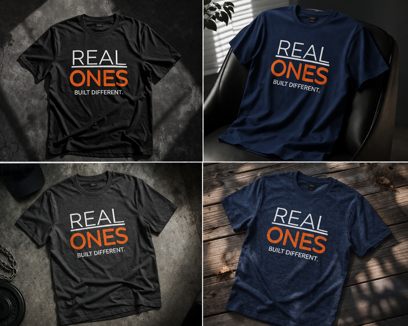 Real Ones Built Different T-Shirt — Motivational Graphic Tee for Confident Winners