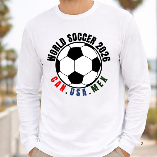 World Soccer 2026 Unisex Long Sleeve Tee | CAN · USA · MEX