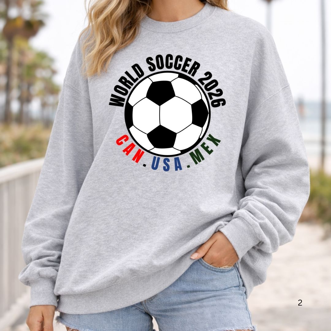 World Soccer 2026 Oversized Sweatshirt | CAN · USA · MEX | Relaxed Fit Soccer Crewneck