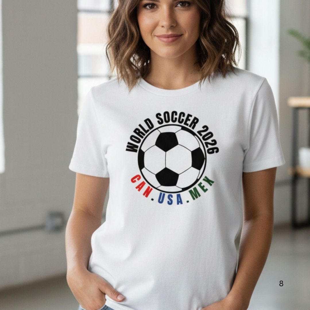 Women's Relaxed T-Shirt World Soccer 2026, Women's Relaxed T-Shirt | CAN · USA · MEX | North American Soccer Fan Tee