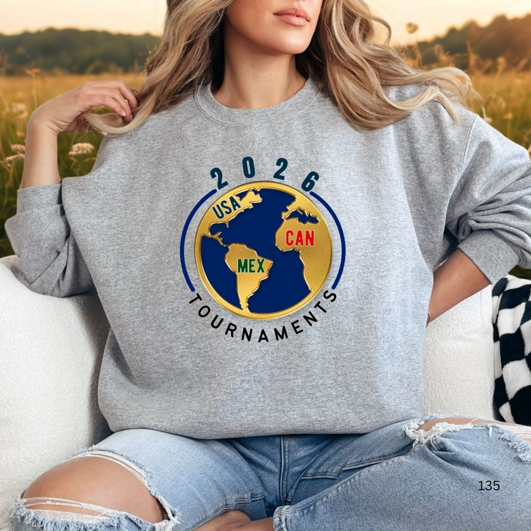 2026 Tournaments Globe Crewneck Sweatshirt – USA • MEX • CAN