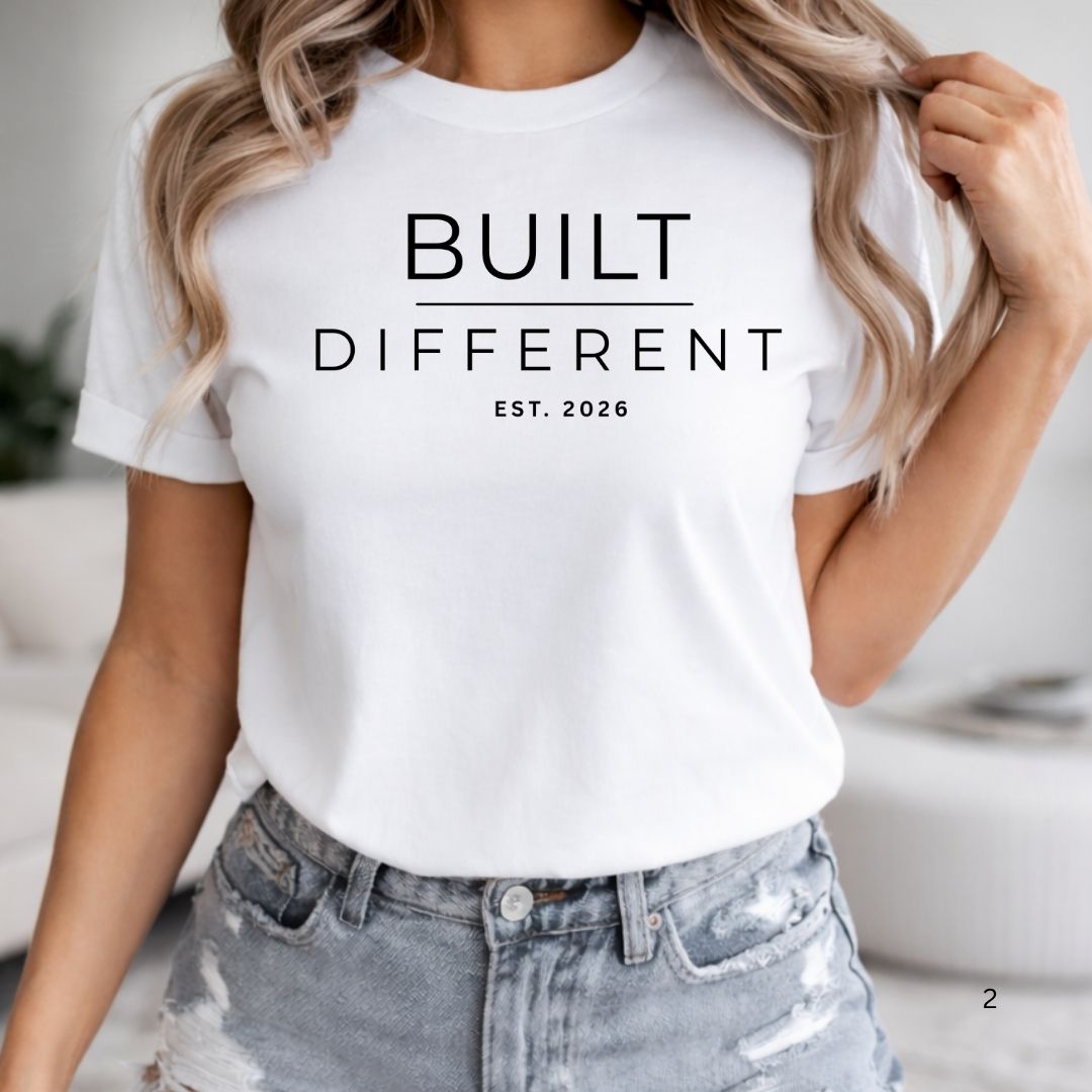 Built Different T‑Shirt — Minimal Motivational Tee ("BUILT DIFFERENT")