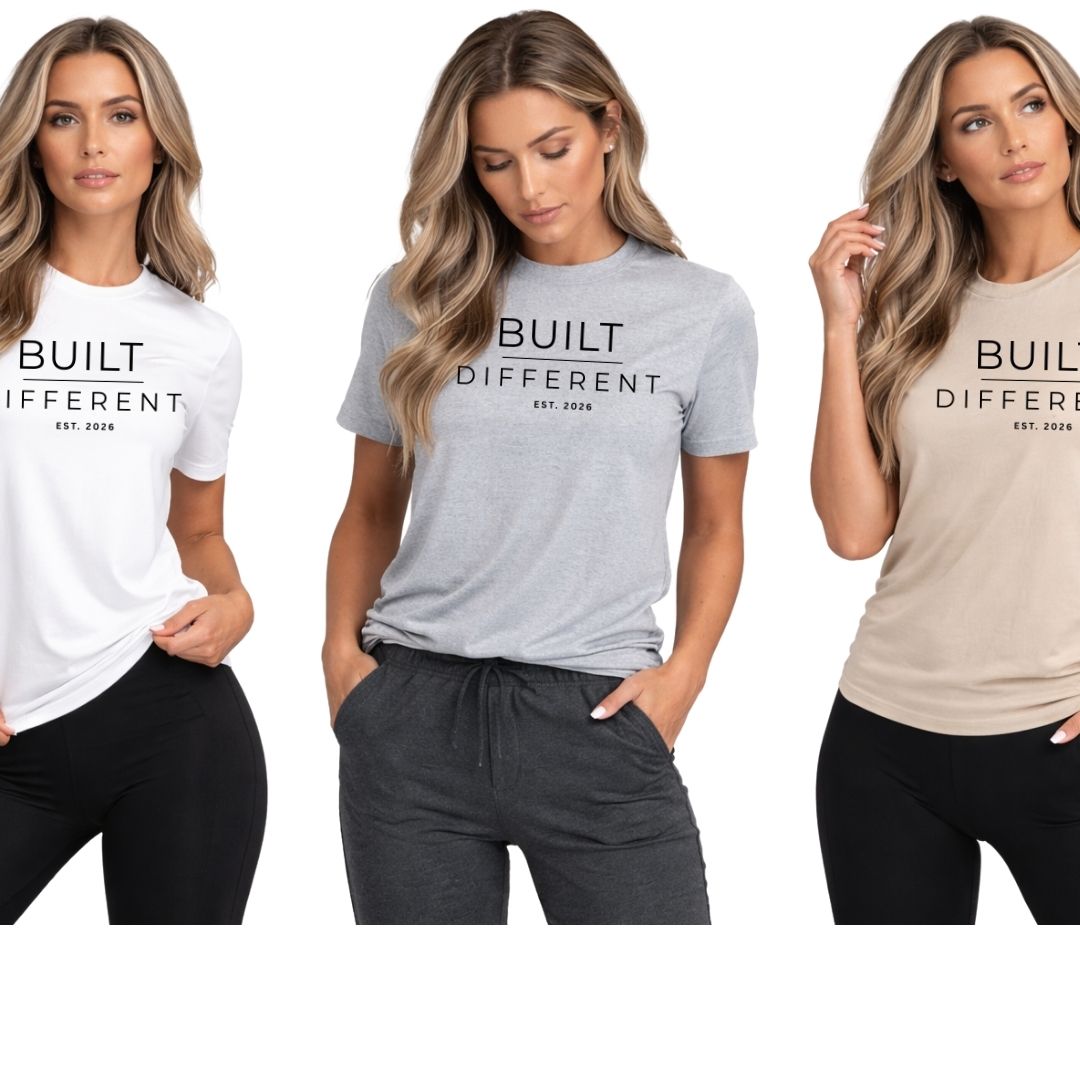 Built Different T‑Shirt — Minimal Motivational Tee ("BUILT DIFFERENT")