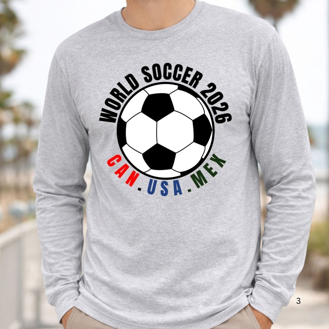 World Soccer 2026 Unisex Long Sleeve Tee | CAN · USA · MEX